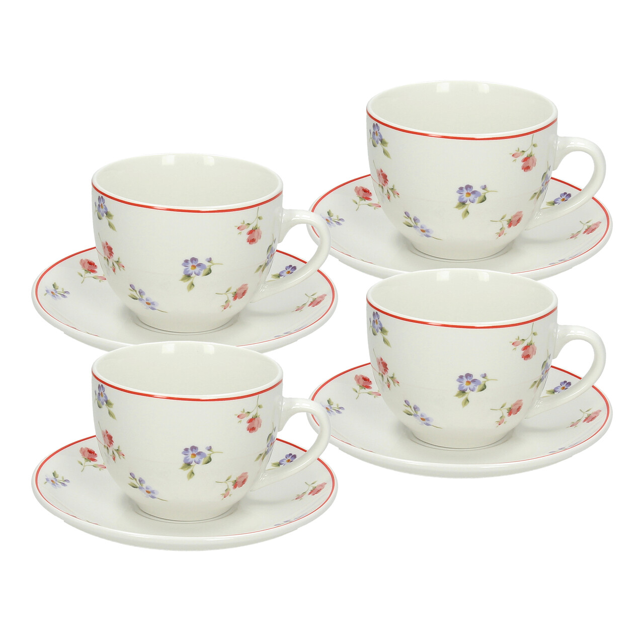 Set 4 cesti de ceai cu farfurie Poema Camargue, Andrea Fontebasso, 260 ml, portelan, multicolor - imagine 5